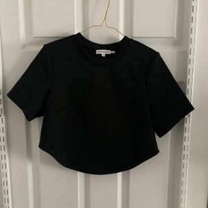 Good American Short Sleeve Cropped Scuba Tee